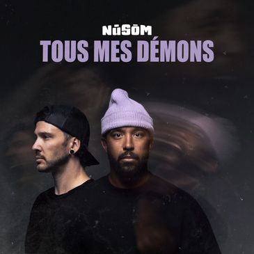 Cover of the single “Tous mes démons” — two men in a studio on a dark background